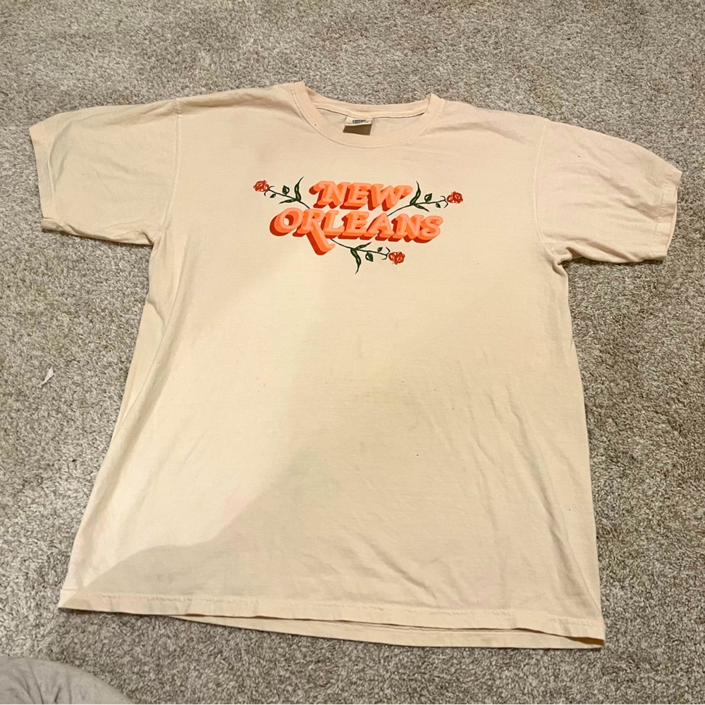 New Orleans comfort colors Handprinted silkscreen Tshirt from yatcatnola
